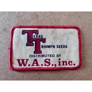 Vintage Texas Triumph Seeds Patch WAS Inc Distributed Retro Farm Trucker Hat 4x2